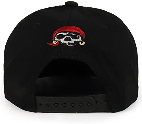 Trendy Apparel Shop Pirate Skull Guns Embroidered Flatbill Cotton Snapback Cap