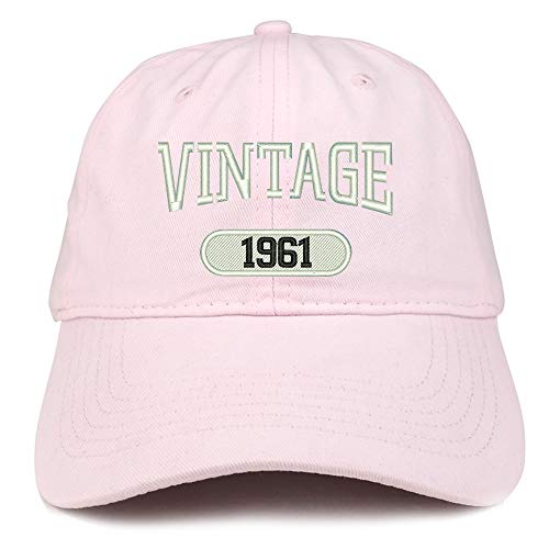 Trendy Apparel Shop 60th Birthday Vintage 1961 Soft Crown Brushed Cotton Cap