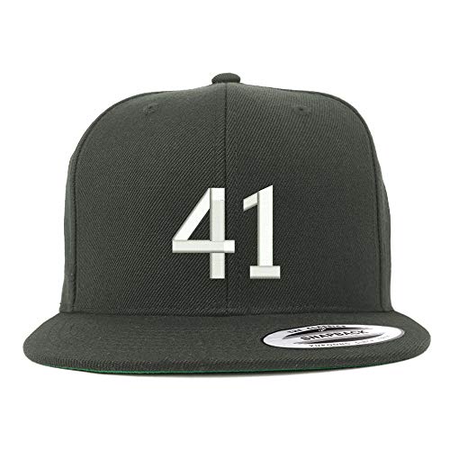 Trendy Apparel Shop Number 41 Embroidered Snapback Flatbill Baseball Cap
