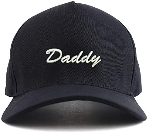 Trendy Apparel Shop Daddy Script Font Embroidered Oversized 5 Panel XXL Baseball Cap