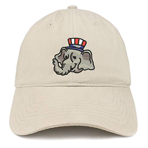 Trendy Apparel Shop Republican Elephant Embroidered Unstructured Cotton Dad Hat