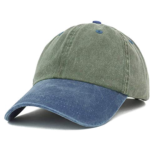 Trendy Apparel Shop Low Profile Unstructured Pigment Dyed Two Tone Baseball Cap