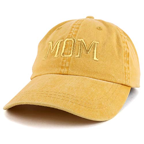 Trendy Apparel Shop Mom Capital Gold Thread Pigment Dyed Low Profile Cotton Cap