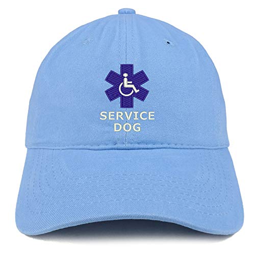 Trendy Apparel Shop Service Dog with Wheel Chair Embroidered Brushed Cap