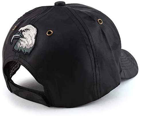 Trendy Apparel Shop Big Eagle Head Nyon Camo Structured Baseball Cap