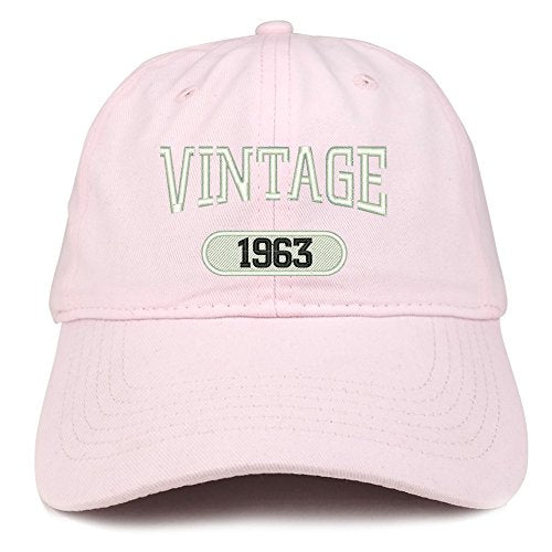 Trendy Apparel Shop Vintage 1963 Embroidered  Birthday Relaxed Fitting Cotton Cap