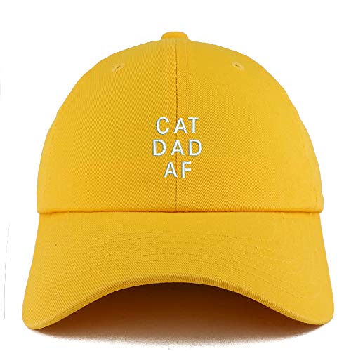 Trendy Apparel Shop Cat Dad AF Solid Adjustable Unstructured Dad Hat