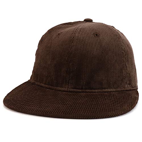 Trendy Apparel Shop 100% Cotton Corduroy Casual Flatbill Baseball Cap