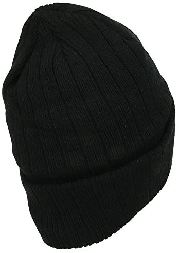Trendy Apparel Shop Round California Republic Bear Patch Embroidered 3M Thinsulate Fleece Lined Ribbed Cuff Beanie- Black