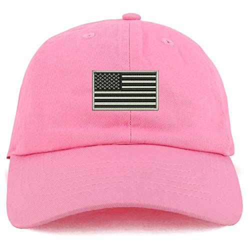 Trendy Apparel Shop Youth Sized Grey American Flag Embroidered Adjustable Unstructured Baseball Cap