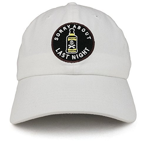Trendy Apparel Shop Sorry About Last Night Alcohol Embroidered Adjustable Cotton Baseball Cap