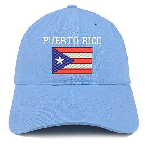 Trendy Apparel Shop Puerto Rico Embroidered Soft Crown 100% Brushed Cotton Cap