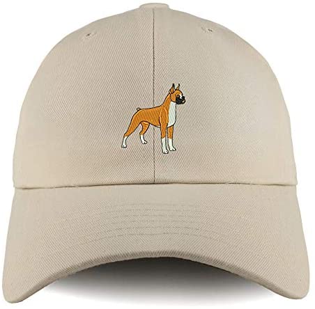 Trendy Apparel Shop Boxer Dog Embroidered Low Profile Soft Cotton Dad Hat Cap