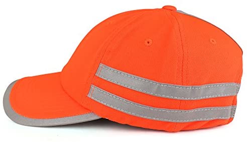 Trendy Apparel Shop High Visibility ANSI 107 Safety Unstructured Cap with Reflective Stripes
