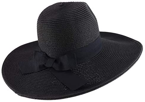 Trendy Apparel Shop Women's Fedora Crown Ribbon Band Wide Brim Sun Hat