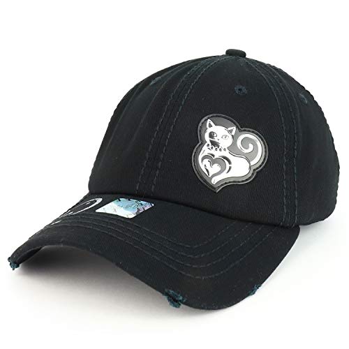 Trendy Apparel Shop Love Heart Cat High Frequency Patch Frayed Baseball Cap