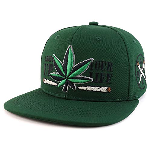 Trendy Apparel Shop Light Up Your Life Marijuana Weed Leaf Flatbill Snapback Cap