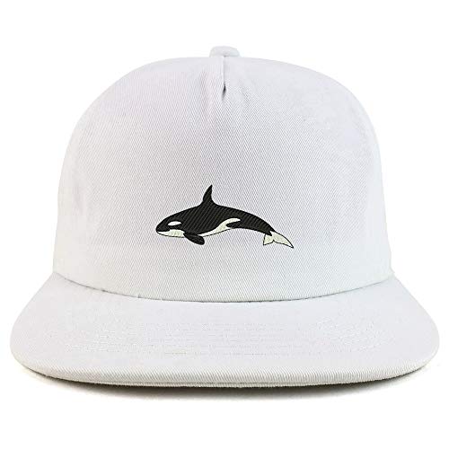 Trendy Apparel Shop Orca Killer Whale Unstructured Flatbill Snapback Cap