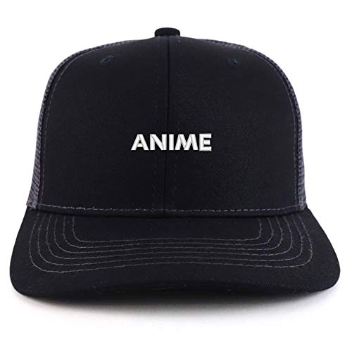 Trendy Apparel Shop Anime Cotton Two Tone Mesh Back Trucker Baseball Cap