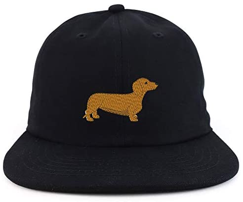 Trendy Apparel Shop Dachshund Dog Embroidered Low Profile Cotton Snapback Cap