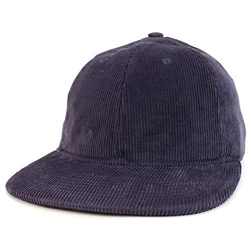Trendy Apparel Shop 100% Cotton Corduroy Casual Flatbill Baseball Cap