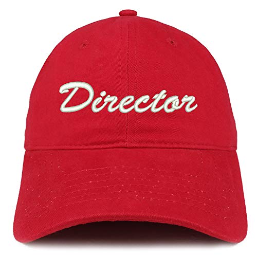 Trendy Apparel Shop Director Script Embroidered Soft Crown 100% Brushed Cotton Cap