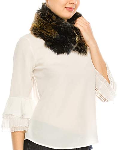 Trendy Apparel Shop Faux Fur Scarf with Magnetic Snap Closure
