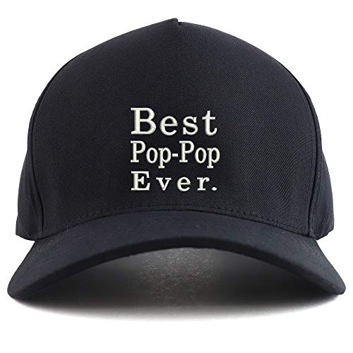 Trendy Apparel Shop Best Pop Pop Ever Embroidered Oversized 5 Panel XXL Baseball Cap