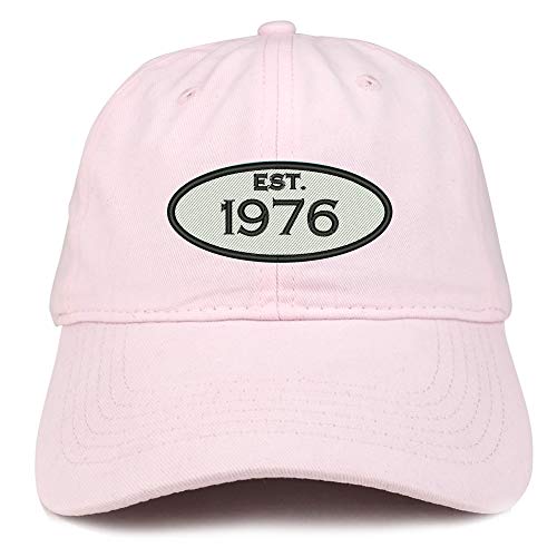 Trendy Apparel Shop 45th Birthday Established 1976 Soft Crown Brushed Cotton Cap
