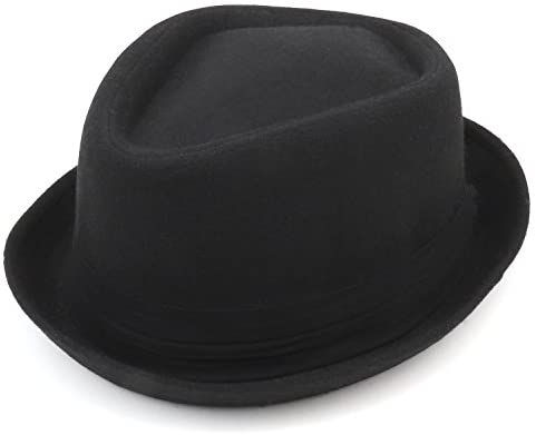 Trendy Apparel Shop Cotton Wool Blend Upbrim Porkpie Fedora Hat