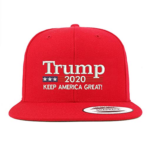 Trendy Apparel Shop Trump 2020 Embroidered Flat Bill Structured Baseball Cap