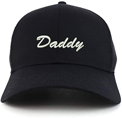 Trendy Apparel Shop Daddy Script Font Structured High Profile Trucker Cap