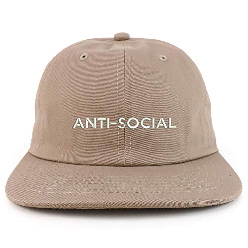 Trendy Apparel Shop Anti Social Embroidered Low Profile Cotton Snapback Cap