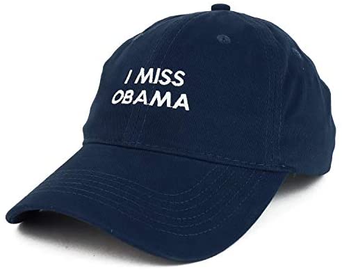 Trendy Apparel Shop I Miss Obama Embroidered Soft Crown 100% Brushed Cotton Cap Multipack Value Deal - 24 Pack - Navy