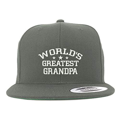 Trendy Apparel Shop Flexfit World's Greatest Grandpa Embroidered Structured Flatbill Snapback Cap