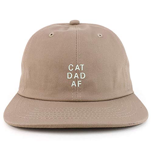 Trendy Apparel Shop Cat Dad AF Embroidered Low Profile Cotton Snapback Cap