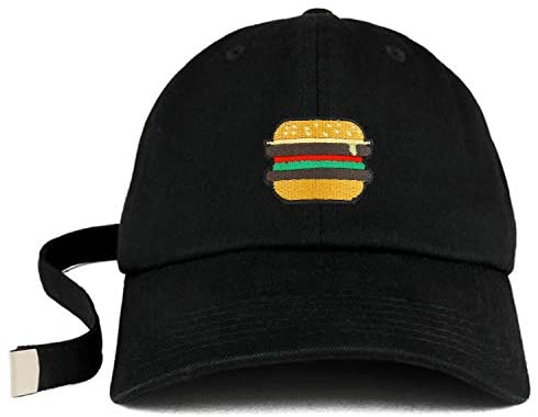 Trendy Apparel Shop Burger Patch Unstructured Extra Long Strap Dad Hat