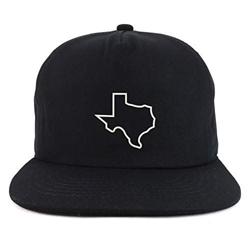 Trendy Apparel Shop Texas State Outline Unstructured Flatbill Snapback Cap