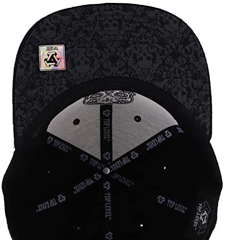 Trendy Apparel Shop High Frequency Skull Patch Flatbill Snapback Hat