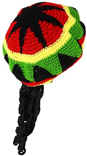 Trendy Apparel Shop Jamaican Rasta Elastic Woven Knit Beret Hat Dreadl