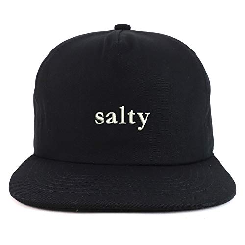 Trendy Apparel Shop Salty Embroidered Cotton Unstructured 5 Panel Flatbill Cap