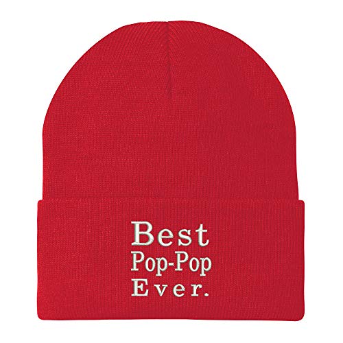 Trendy Apparel Shop Best Pop Pop Ever Embroidered Winter Long Cuff Beanie