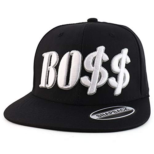 Trendy Apparel Shop Boss 3D Embroidered Two-Tone Flatbill Snapback Baseball Cap