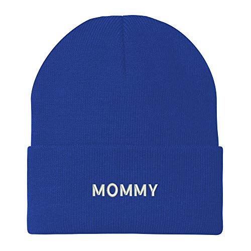 Trendy Apparel Shop Mommy Embroidered Winter Long Cuff Beanie