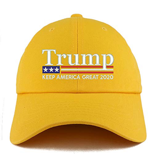 Trendy Apparel Shop Trump Keep America Great 2020 Flag Solid Unstructured Hat