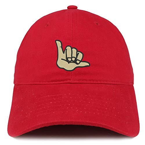 Trendy Apparel Shop Hang Loose Embroidered Soft Crown 100% Brushed Cotton Cap