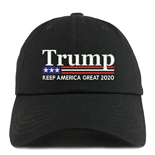 Trendy Apparel Shop Trump Keep America Great 2020 Flag Solid Unstructured Hat