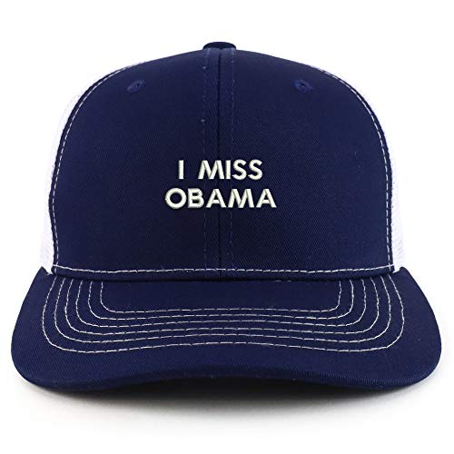 Trendy Apparel Shop I Miss Obama Cotton Two Tone Trucker Baseball Cap
