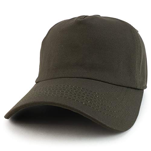 Trendy Apparel Shop Plain Solid Cotton Unstructured 5 Panel Dad Baseball Cap