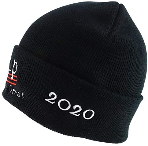 Trendy Apparel Shop Trump 2020 Keep America Great Embroidered Long Beanie